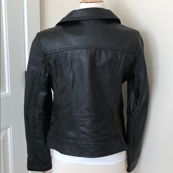 Guess Los Angeles NWT black leather jacket medium